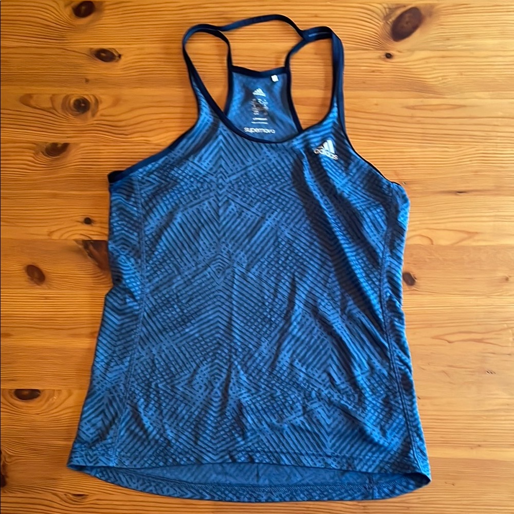 Adidas Fitted Blue Tank Top with Racerback